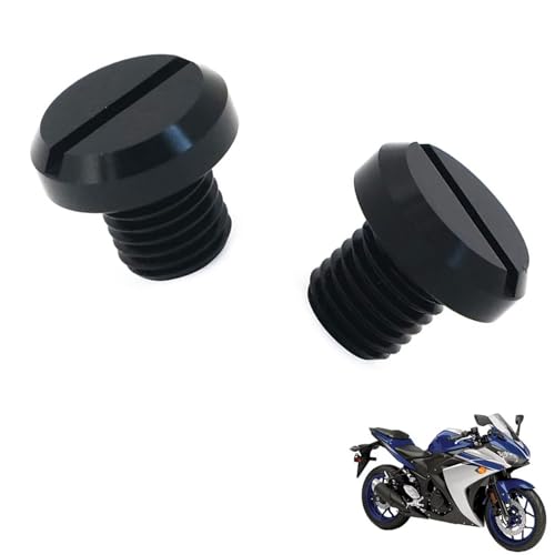 generisch 2PCS motorrad spiegel stopfen kompatibel mit Yamaha YZF R3,Motorcycle rearview mirror blind plug tuning zubehör(black)
