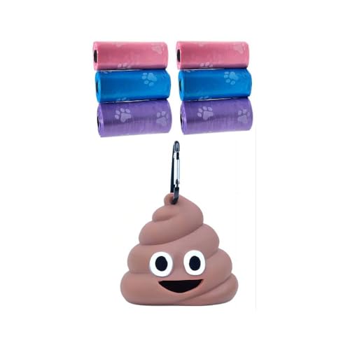 Kit Porta Saquinhos Higiênicos Cata Caca Pet Cachorro, Emoji, com...
