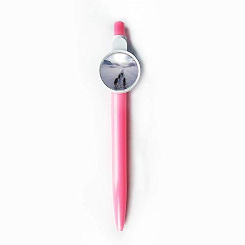 Stylo à bille husky pour l'école avec motif de chien nordique et encre bleue rétractable