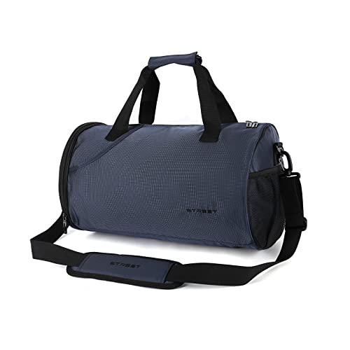 Bolsa de gimnasio pequeña, bolsas de lona, bolsas de deporte para hombres, bolsas de yoga para mujeres, bolsa de natación, bolsa de gimnasio para hombres, color negro, D-azul (grande con bolsa húmeda) Cover