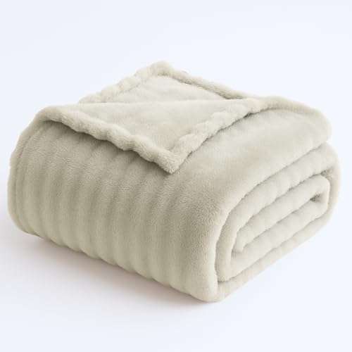 Cobertor Manta Toque de Seda Microfibra 3D Bubble Design Alta Gramatura 300 g/m² (Bege, Casal)