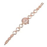 VANZACK Reloj Digital Mujer con Diseño Fashion Cuarzo Preciso Decoración de Cristales Pulsera Rosa Dorado para Elegante