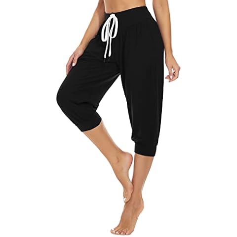 HAPYWER Women's High Waist Capri Yoga Pants Cover