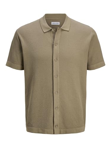 Chemise homme Jack & Jones Jjeemil, haut en maille texturée vert coriandre coupe ajustée XS