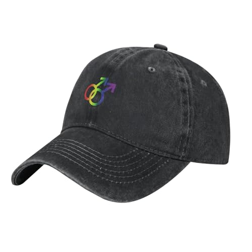 El Símbolo del Doble Macho Representa A Los Hombres Homosexuales. Mujer Hombre Gorras Vaquera Cómoda Snapback Cap Ligera Gorras Hip Hop para Golf Deporte Aire Libre