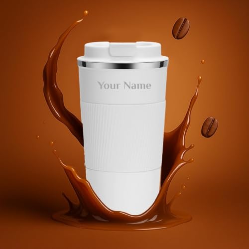 Image of Giftana Personalized Diary with Pen, Coffee Tumbler with Name, 3 in 1 Diary, Pen, Tumbler, Personalized Gifts for Husband Birthday, New Year Corporate Gifts for Employee (White)