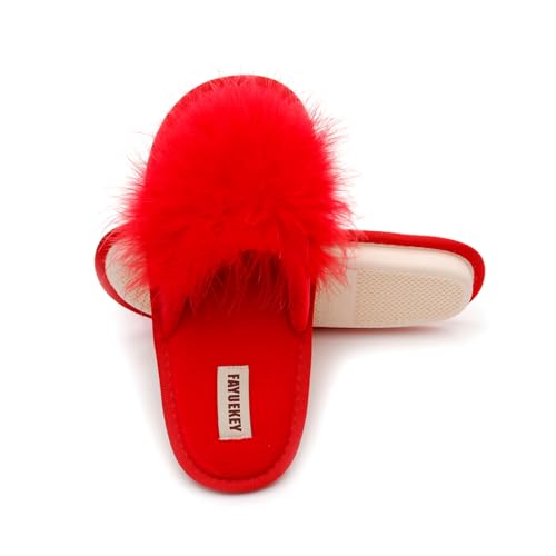 FAYUEKEY Summer Slippers for Women Fluffy Open Toe Memory Foam Cute Slippers Indoor Outdoor Footwear3