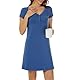 JCQIGOA Nachthemd Damen Kurzarm Sommer Schlafshirt Damen Kurz mit Knopfleiste Baumwolle Sexy Stillnachthemd Pyjama Still Kleid Nachthemd für Damen，Blau XXL