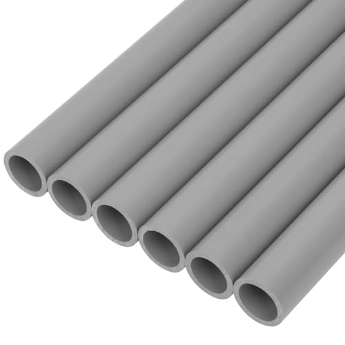 CKVIHAV 6Pcs 1 Inch Grey Electrical Conduit PVC Pipe 17 Long Sch40 PVC Rigid Tube Round Pipes Hardware Tubing for Home DIY Electrical Wiring Installation Garden Farm Workshop (1 x 17L)