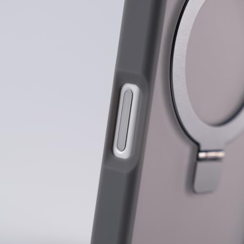 Coque iPhone 15 Plus grise avec support magnétique et dos mat - 6