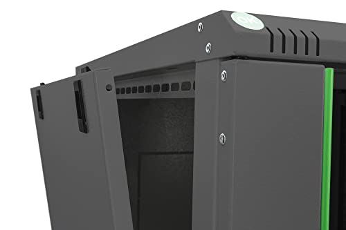 Armario de red 19 de pared 9U rack negro para organizar conexiones informáticas de pyme 4