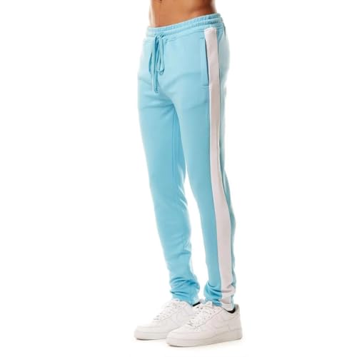 Rebel Minds Men Track Pants - Stylish Men's Sweatpants, Joggers for Men, Athletic and Casual Wear, with Pockets Lt Blue
