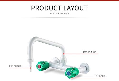 Miniatura 3 de CGOLDENWALL Grifo de laboratorio industrial para fregadero de laboratorio, boquilla de un solo orificio, mezcla caliente y fría, fregadero