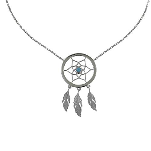 LES POULETTES BIJOUX - Collier Argent 925 Rhodié Attrape Rêve