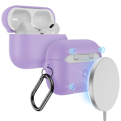 ESR for AirPods Pro 2 Case (USB-C/Lightning Cable), Compatible with AirPods Pro Case (2023/2022/2019, 2nd/1st Gen), Compatible with MagSafe, Full Drop Protection, Cloud Series, Purple