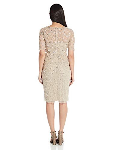 Image of Adrianna Papell Womens Beaded Cocktail Dress