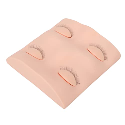 False Eyelashes Extension Practice Mannequin Head with Removable Eyelids Reusable Material Eye Makeup Tools Suitable for Women Beginners Makeup Training(Pink) - Image 2