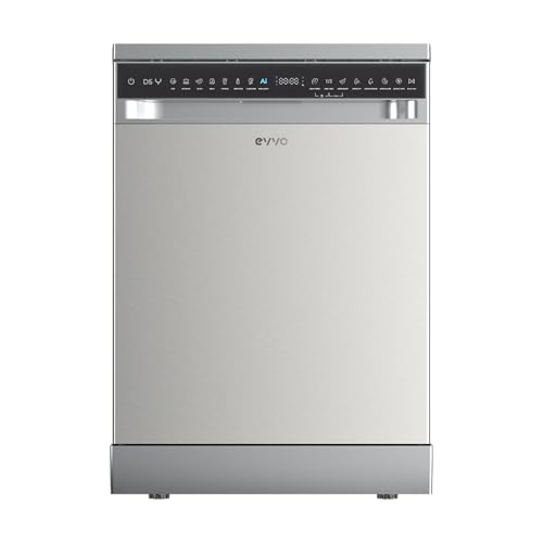 Lavavajillas EVVO D5YX Inox, 16 Cubiertos, Clase B, 45 dB, 8 Programas, Extra Silent, Extra Hygiene, Turbo, Secado Extra, Inicio Diferido, Energy Save, Libre Instalación 60 cm