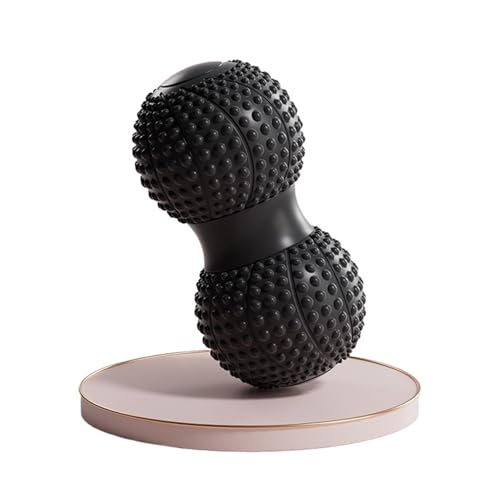 Pelota de masaje de cacahuete, bolas dobles de lacrosse, punto de activación, ejercicio de tejido profundo, brazo, pierna, espalda, rodillo de masaje muscular, yoga, fitness (negro)
