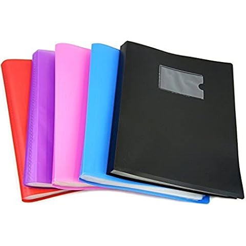 Arpan Multi Colour A4 Flexi Display Portfolio Book Folder with 104 Pockets for School, Presentations, Filing, Insurance Financial Document, Interviews and CVS - 1 x Folder - Random Colour Cover