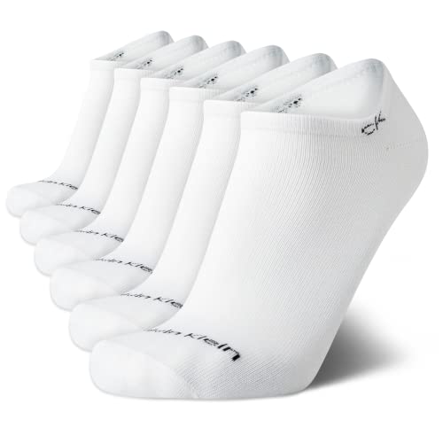 Image of Calvin Klein Mens No Show Socks - 6 Pack Soft Cotton Blend Cushioned Athletic Low Cut Socks for Men for Sports and Running