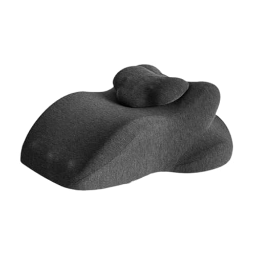 Image of Face Down Pillow Comfortable Back Support for Reading Sleeping Women Dark Gray