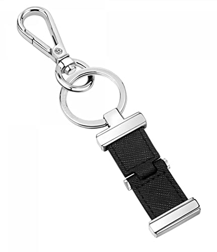 Morellato Llavero Prestige con inserción de piel negra SU1302, plateado, Talla única Cover