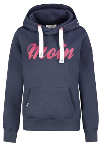 Eight 2 Nine Damen Hoodie Moin LETN-072 Kapuzen-Sweatshirt Statement Maritim Navy S