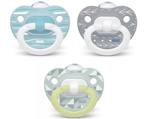 Nuk, Orthodontic Pacifier Neutral, Glows in The Dark, 18-36 Month Value Pack, 3 Count
