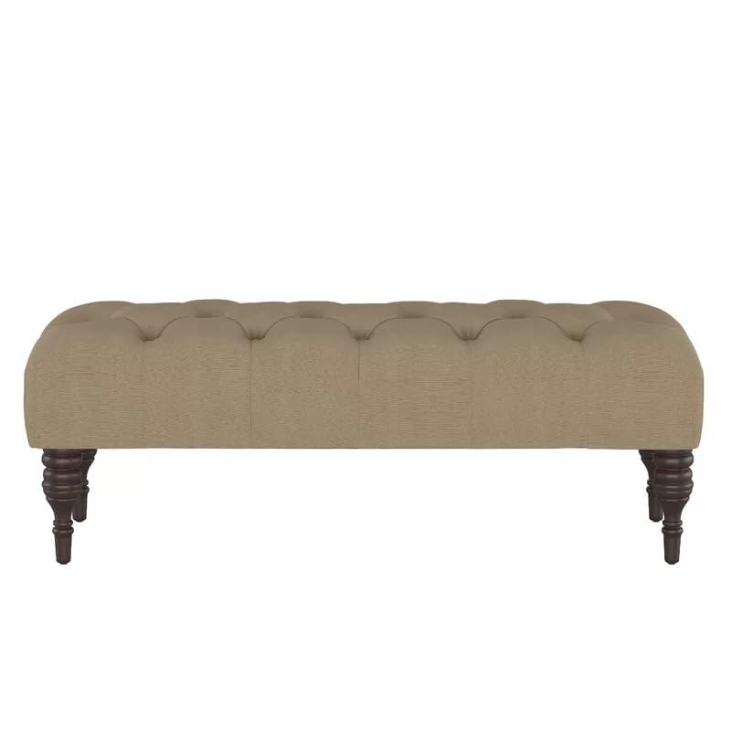 Homevibes Storage Zeno Ottoman with Hidden Compartment, Rectangular 2 Seater Ottoman, Living Room Furniture, Storage Ottomans for Office, Bedroom, Living Room (Ivory) (Tan)