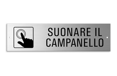 Placa de timbre con 2 perforaciones de aluminio, 150 x 40 mm, óptica de acero inoxidable