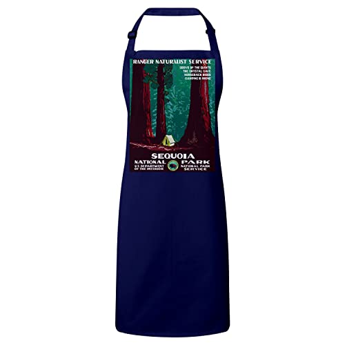 Tablier cuisine Sequoia National Park navy vintage pour passionné voyage