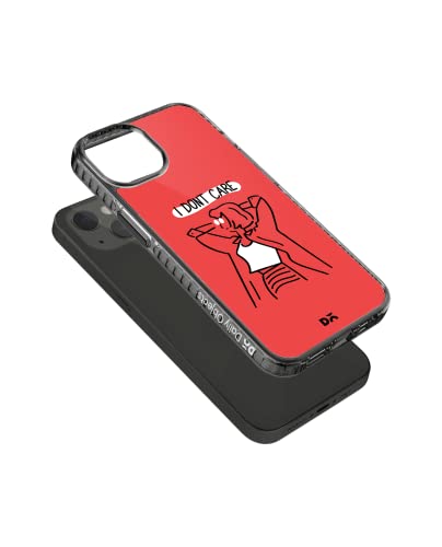 Image of DailyObjects Case for iPhone 14 Compatible with Mag-Safe Wireless Charging, Stride 2.0 I Don't Care Slim Shockproof Back Cover with Inner Magnetic Ring