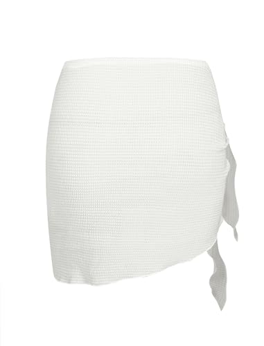 Image of ZAFUL Women's Sarong Coverups Beach Wrap Sheer Bikini Cover Up Mini Skirt | Wraps Swimwear, Cover Ups for Swimwear, Multi-Wear, Texture, Floral