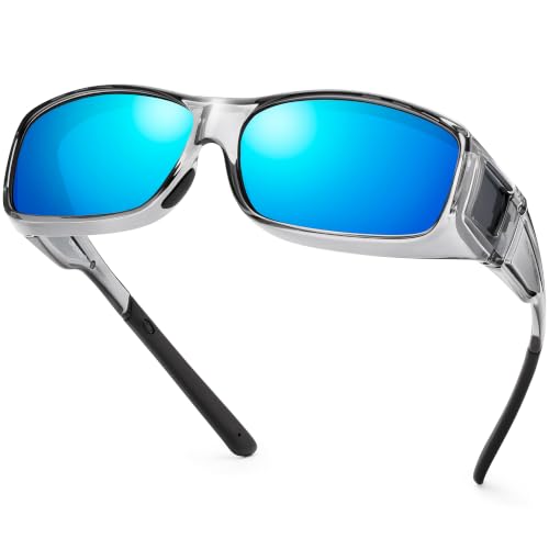 Image of URUMQI Polarized Sunglasses Fit Over Glasses for Men Women, Wraparound Sun Glasses UV400 Protection for Driving Fishing