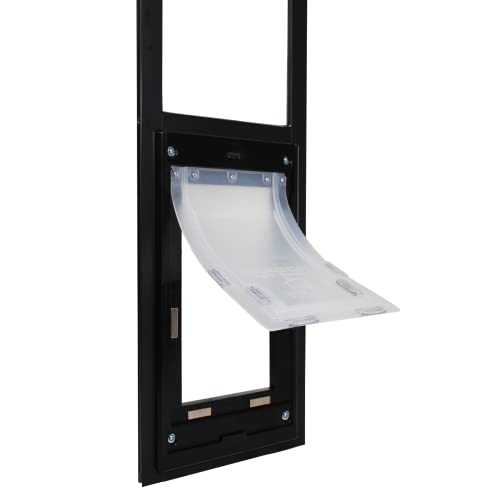 Dragon Pet Door For Sliding Glass Doors | Pet Friendly Pet Door Insert For Aluminum Frame Doors | Easy Installation | Black, Large Double Flap, 77.25"-80.25" Slider Height #TOP2