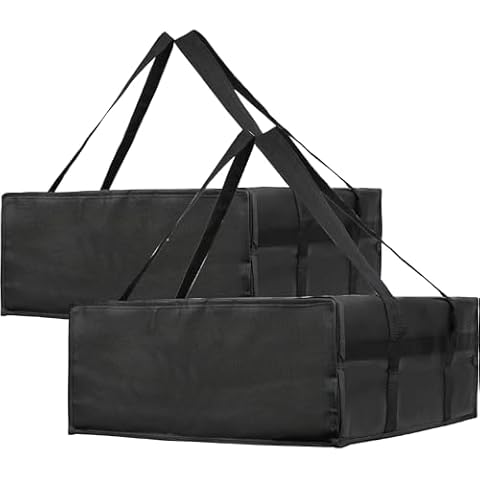 Bodaon Insulated Pizza Delivery Bag, 20" x 20" x 8" Pizza Warmer Bags for Carry Hot, Insulated Food Delivery Bag, Insulated Grocery Bags, Black, 2-Pack Cover