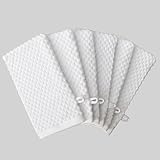 COTTON CRAFT Bath Mitt - Exfoliating Glove - Set of 6 Euro Spa Waffle Weave Towel Mitts - 100% Cotton Body Shower Glove Washcloth with Hanging Loop - Sensitive Skin Friendly - Large 5.5x10 - White