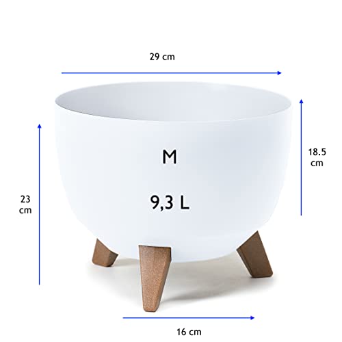 MELTOM Blumentopf mit Füßen Rund Ø 29 cm H 23 cm Weiß Matt Übertopf – Ansicht 5