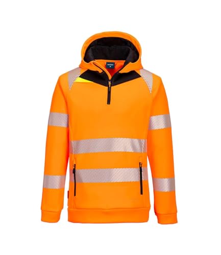 Sweat DX4 Hi-Vis PORTWEST orange et noir en 4XL pour les professionnels du BTP
