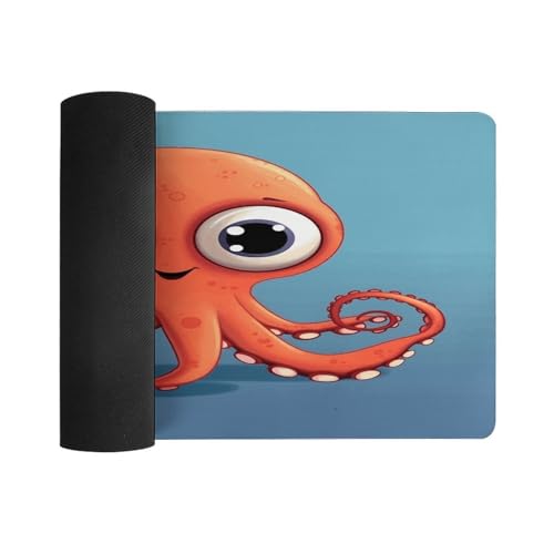 Alfombrilla de escritorio roja pulpo grande 30x60 cm miniatura 3