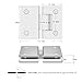 Bathlink 180 Degree Glass Shower Door Hinges, Heavy Duty Polished Chrome Glass Door Hinge for Bathroom, 1 PCS 304 Stainless Steel Shower Door Hinges for 1/4