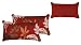 Bossima Outdoor Red/Brown Floral Rectangle Toss Pillow, Corded, Set of 2