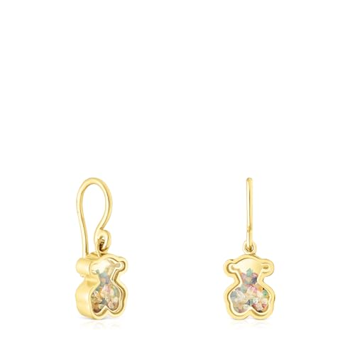 TOUS Pendientes para Mujer con Baño de Oro 18 Kt sobre Plata de Primera Ley y Gemas, Colección Areia