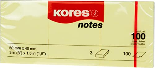 Papier-notes repositionnable Kores avec adhésif durable qui ne laisse aucune trace