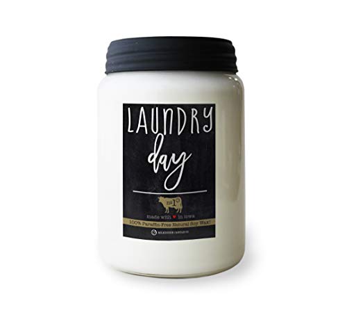 Image of Milkhouse Laundry Day Scented Soy Candle, 26 oz Farmhouse Jar, 150+ Hr Burn