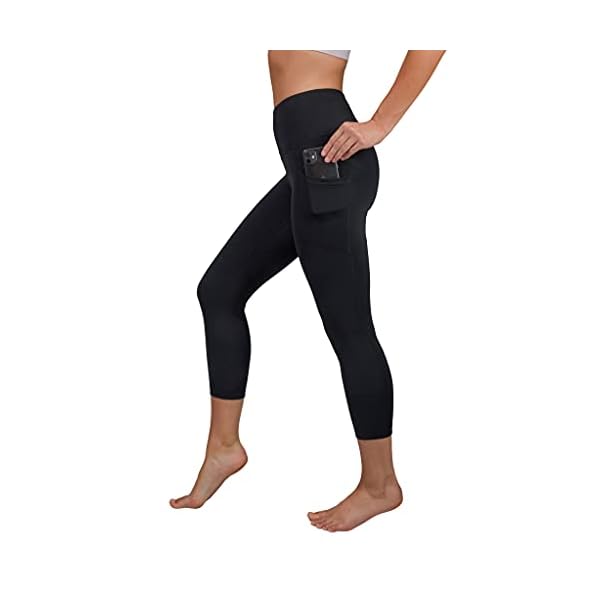 Yogalicious-High-Waist-Squat-Proof-Yoga-Capri-Leggings-with-Side-Pockets-for-Women Yogalicious High Waist Squat Proof Yoga Capri Leggings with Pockets for Women - Classic Black Lux with Pocket - Medium