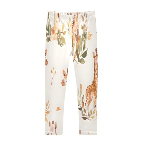 Bolaz Toddler Girls Leggings Printed Yoga Pants Leggings Giraffe Leaves Seamless for Kids