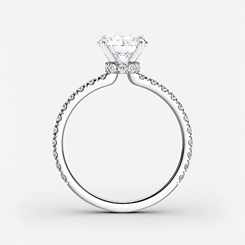 Diamond Wish IGI Certified 1 to 3 Carat Lab Grown Diamond Ribbon Halo Engagement Ring for Women in 14k Gold with Side Stones (I-J, VS-SI, cttw) Wedding Anniversary Promise Ring Size 4 to 94