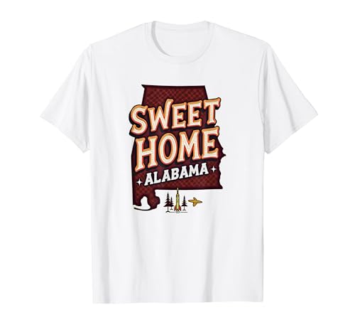 Sweet Home Alabama Retro State Pride T-Shirt, Men, White